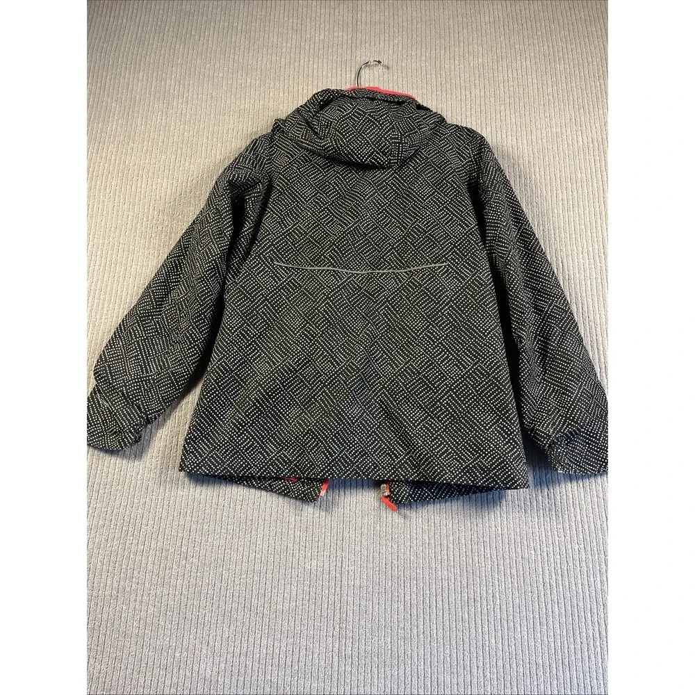 Columbia Girls Jacket L 14-16 Omni Tech Waterproof Black Lightweight Rain Hooded